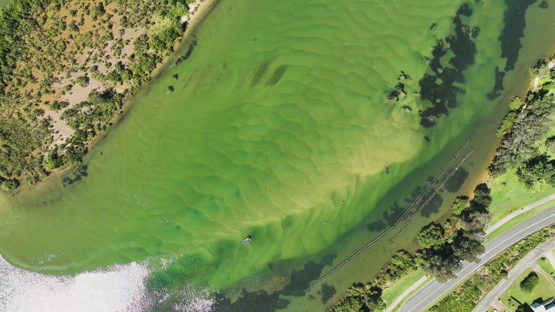 Aerial view of Nambucca River, New South Wales, Australia.