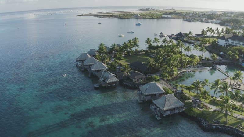 Aerial view of Tahiti Intercontinental hotel and resort.