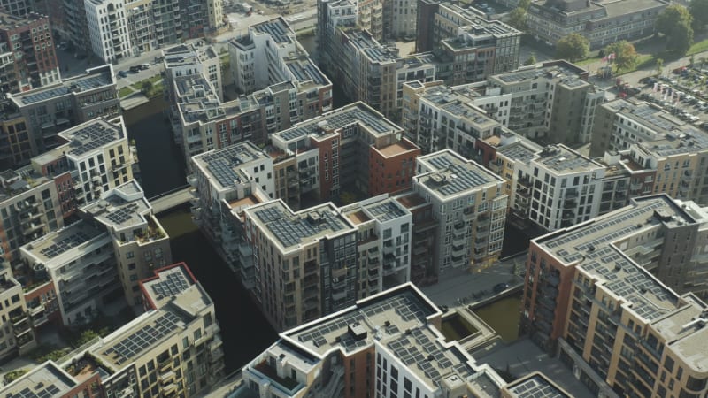 Aerial View of Modern Appartment Complex in Diemen Zuid, Netherlands