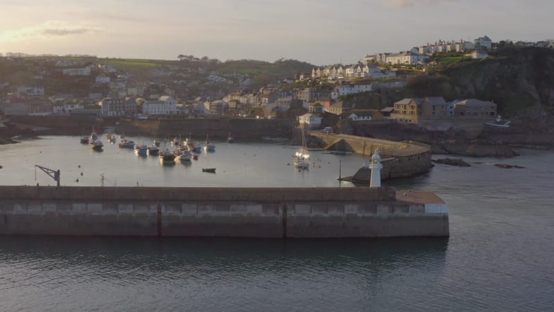 Mevagissey Harbour at Sunset in Cornwall UK