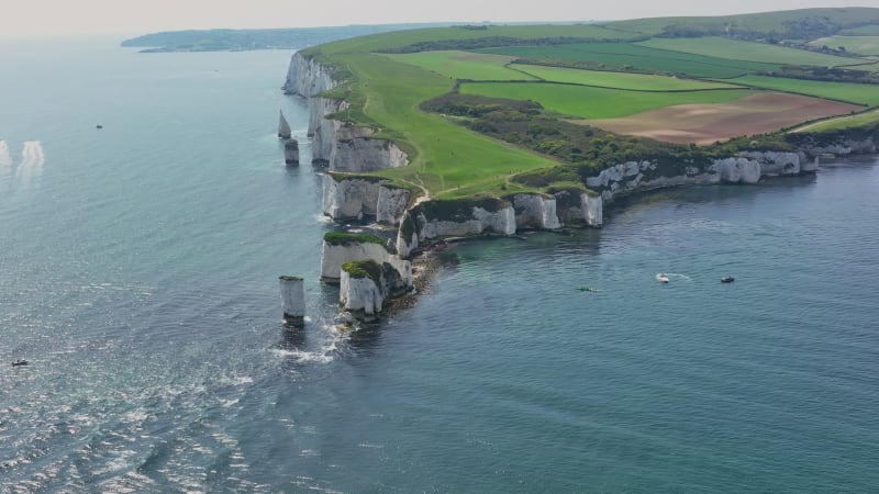 Old Harry Rocks a Chalk Cliff Formation Eroded by the Sea