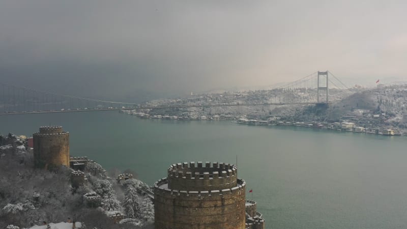 Aerial view of Rumeli Hisarı Castle and the Bosphorus