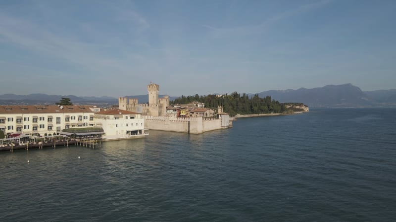 Aerial view of Sirmione, Lombardy, Italy.