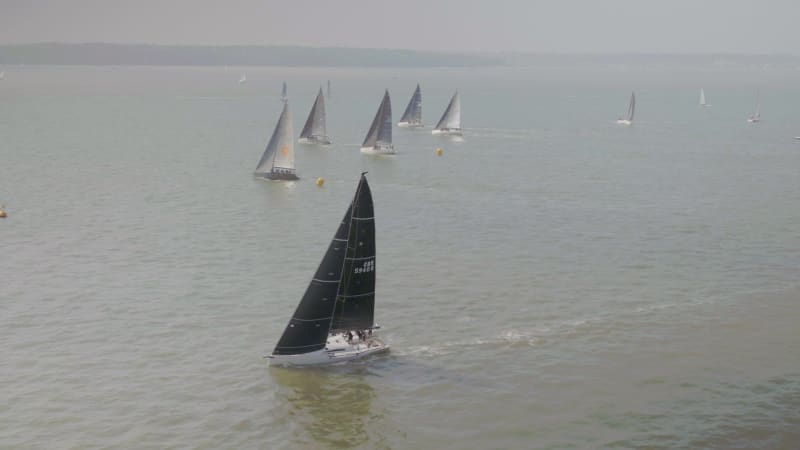 Yachts Competing in a Fast 40 Sailing Race