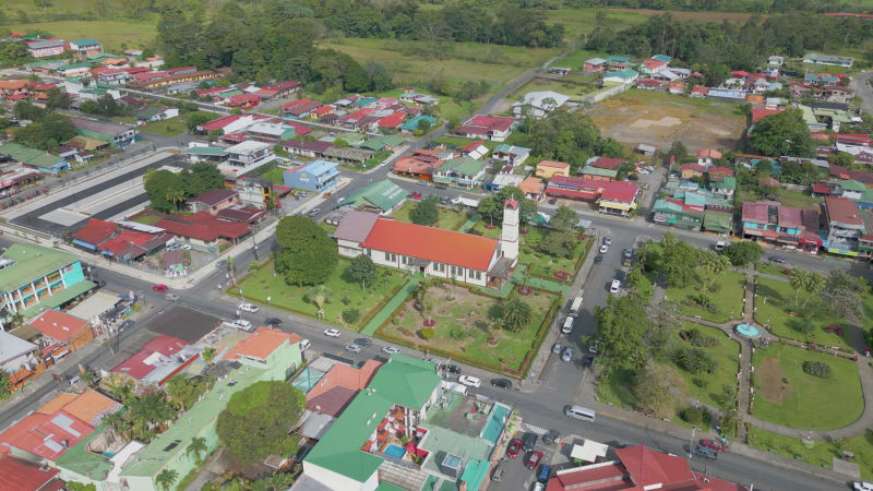 Church in the city center of La Fortuna Costa Rica