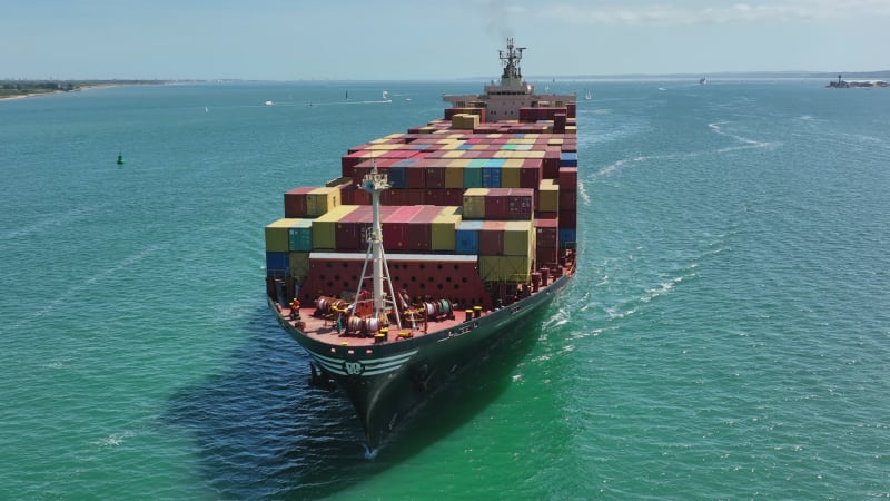 Container Vessel Arriving Into Port Moving Cargo Internationally