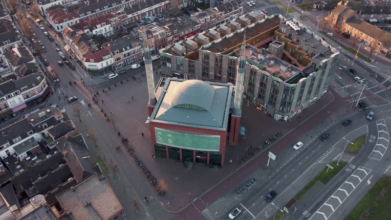 Aerial View of Ulu Camii Mosque in Utrecht, Netherlands