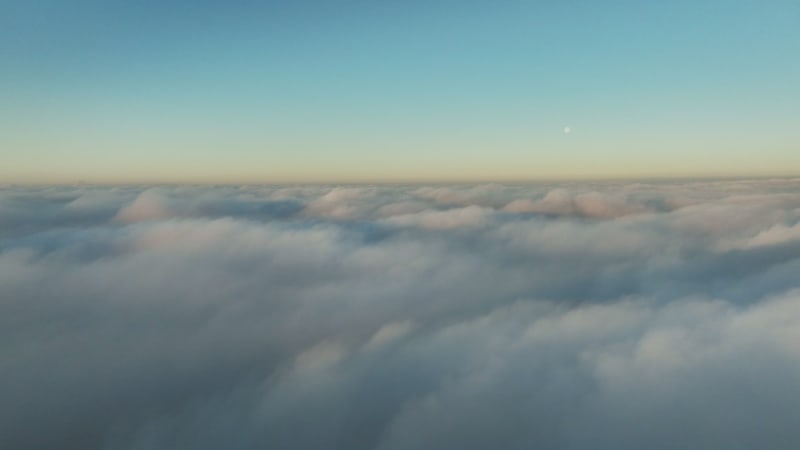 Aerial View of Sunset Clouds