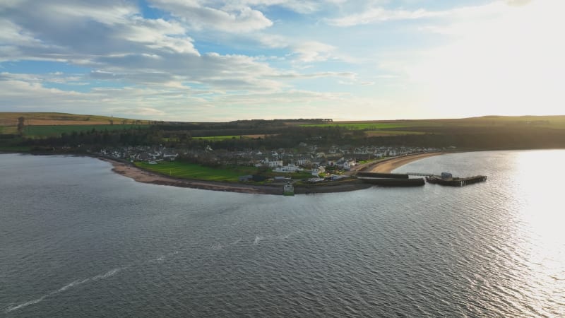 Cromarty Town in Scotland Aerial View