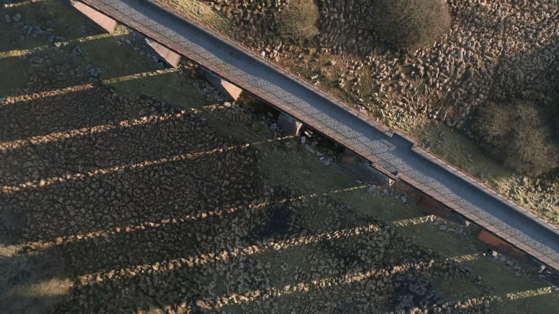 Bird's Eye View of the Old Viaduct in Fleet Western Scotland