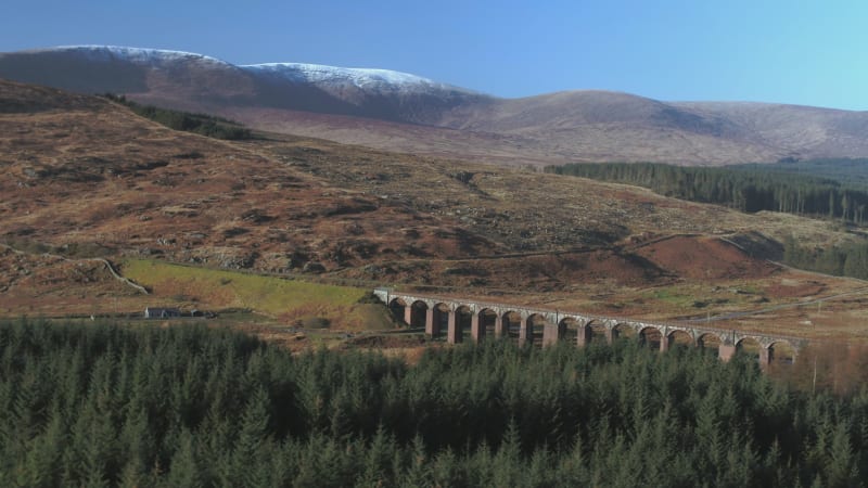 Aerial View of the Old Viaduct in Fleet Western Scotland