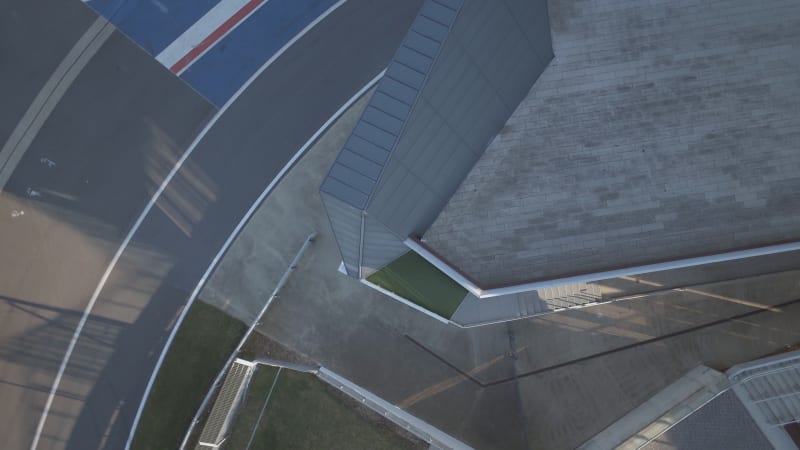 Bird's Eye View of the Podium Area of Silverstone F1 Race Circuit