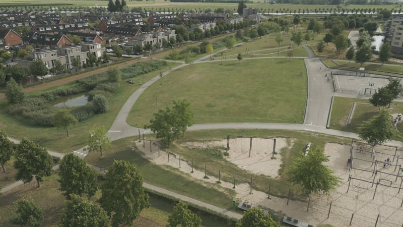 Overhead View of a Vacant Children's Playground in Houten, Netherlands