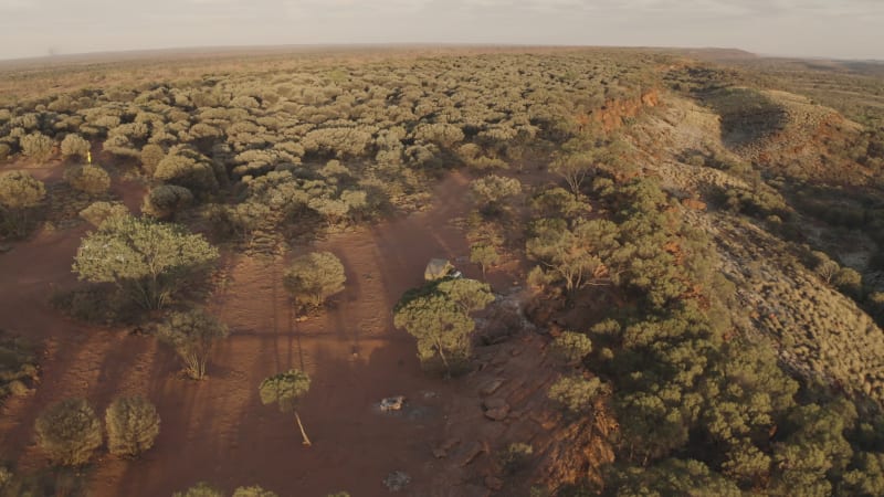 Aerial view of x in the outback.