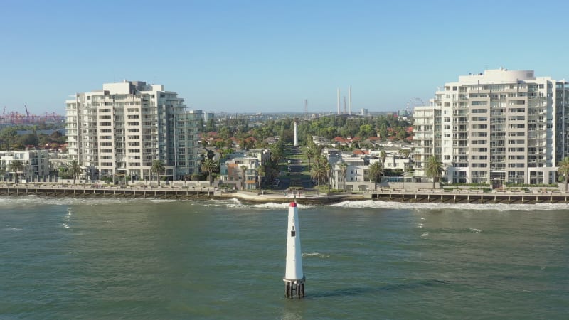 Port Melbourne an Affluent Seaside Suburb in Australia with Lighthouse Beacons