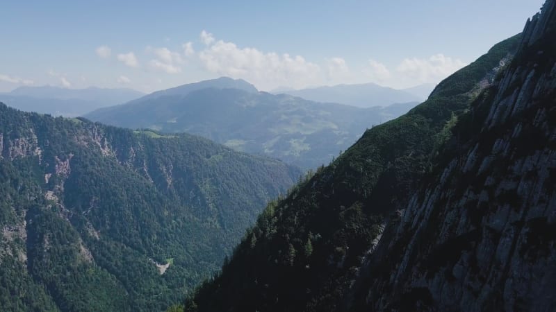 Aerial View of Famous Mountain Range in Kitzbuhel, Austria