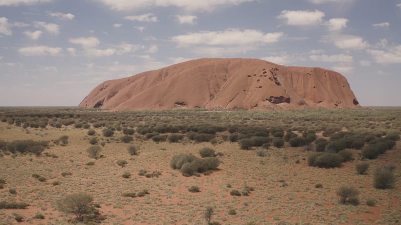 Aerial view of Ayers rock.