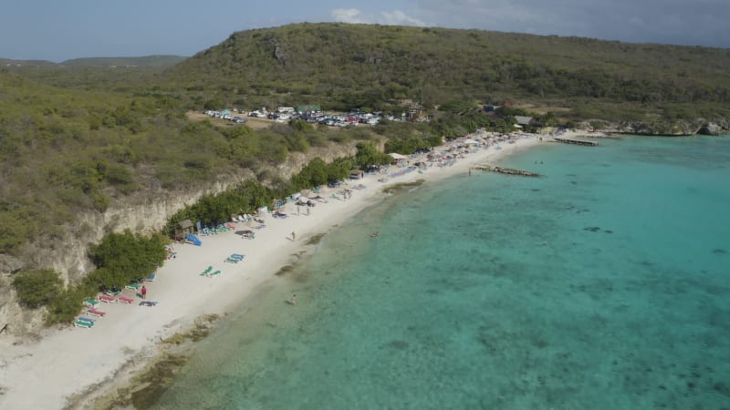 Aerial View of Playa Poro Marie in Curacao