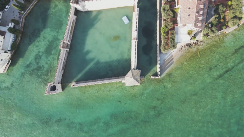 Aerial view of Sirmione, Lombardy, Italy.