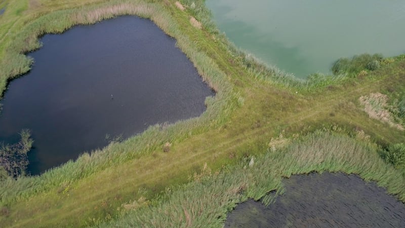 Aerial view of nature reserve Volgermeerpolder.