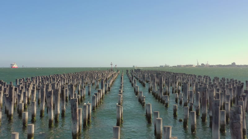 Princes Pier in Port Melbourne Australia Seen From the Air