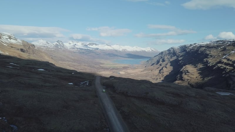 Campervan Driving in Eastern Fjords, Iceland