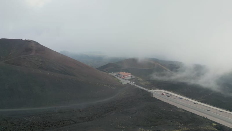 Crater of Mount Etna in Italy