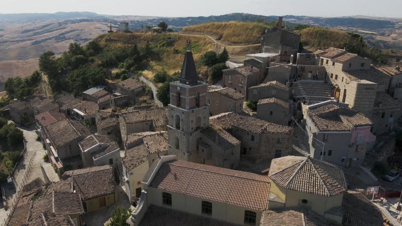 Aerial view of Cairano township, Irpinia, Campania, Italy.