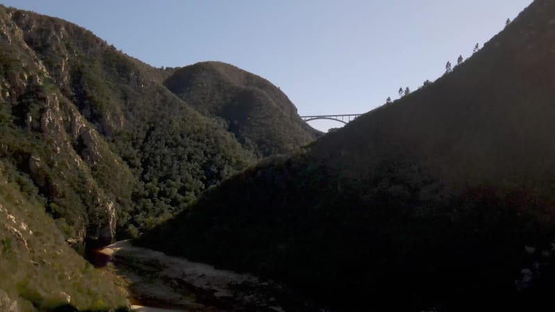 Aerial view of Bloukrans River at Otter trail hike Garden Route, South Africa.