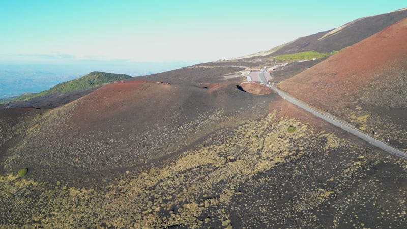 Crater Etna Italy - Aerial View of the Volcanic Crater