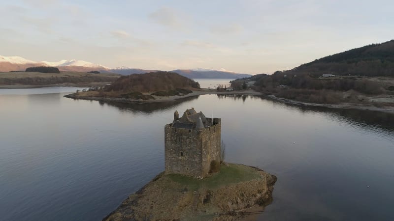 Ruins of Castle Stalker in Scotland