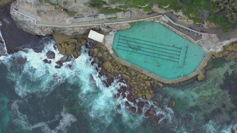 Bronte Baths a Salt Water Swimming Pool in Australia Bird's Eye View