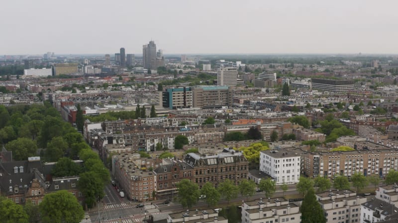 Aerial View of Roeterseiland and Zuidas in Amsterdam