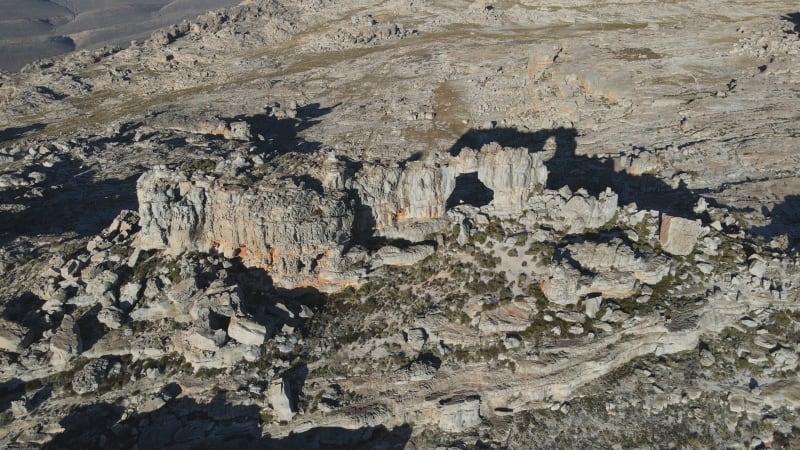 Aerial view of Wolfberg Arch hiking trail in Cederberg, Western Cape, South Africa.