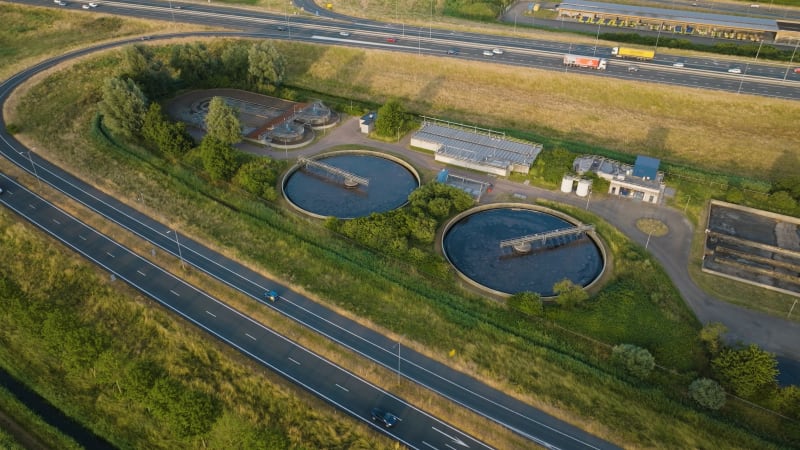 Water cleaning facility in Houten, the Netherlands. Where Sewage water get's treated.