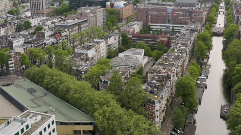 Aerial View of a Public School in Amsterdam