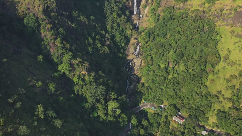 Aerial view of Ravana Water Falls, Ella, Sri Lanka