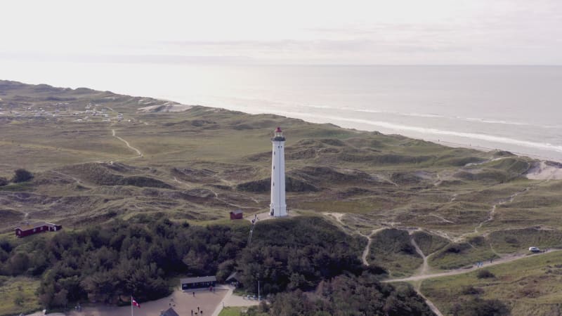 A Lighthouse on the Dunes of Northern Denmark at Lyngvig Fyr