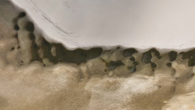 Aerial footage of Sand Beach at Scheveningen Seashore