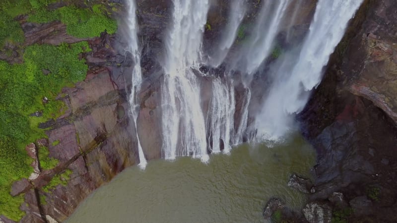Aerial view of Rochester Falls in Mauritius.