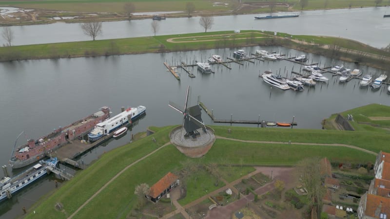 Old wooden Mill in Heusden, Netherlands