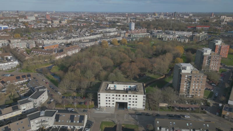 Apartment buildings and Park in Leiden