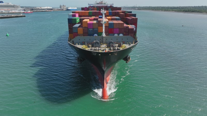 Container Vessel Arriving Into Port Moving Cargo Internationally