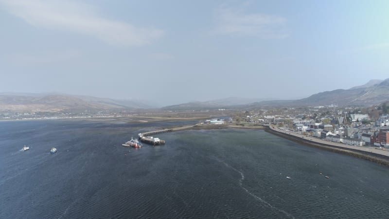 Fort William City in Scotland Seen from the Air