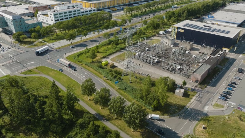 Overhead View of Nieuwegein Power Station, Netherlands