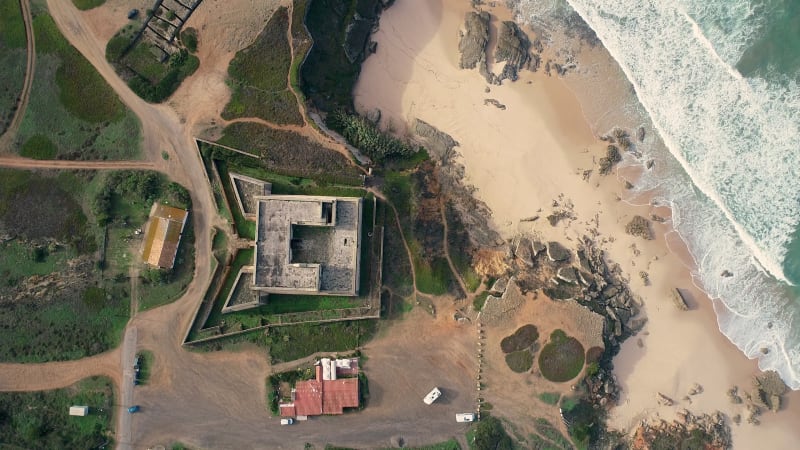 Aerial view of Forte Pessegueiro, Sines