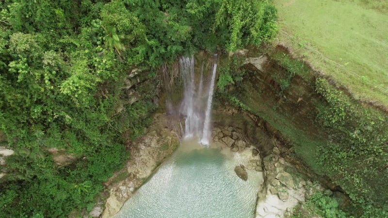 Aerial view of Camugao Waterfall in Balilihan.