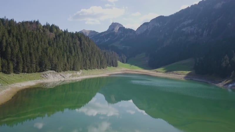 Aerial View of Swiss Mountains in Alpstein.