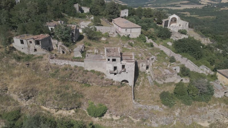 Aerial view of Conza della Campania, Avellino, Italia.