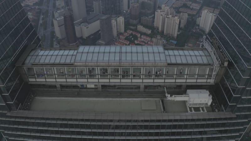 Aerial view of Shanghai World Financial Center, China.